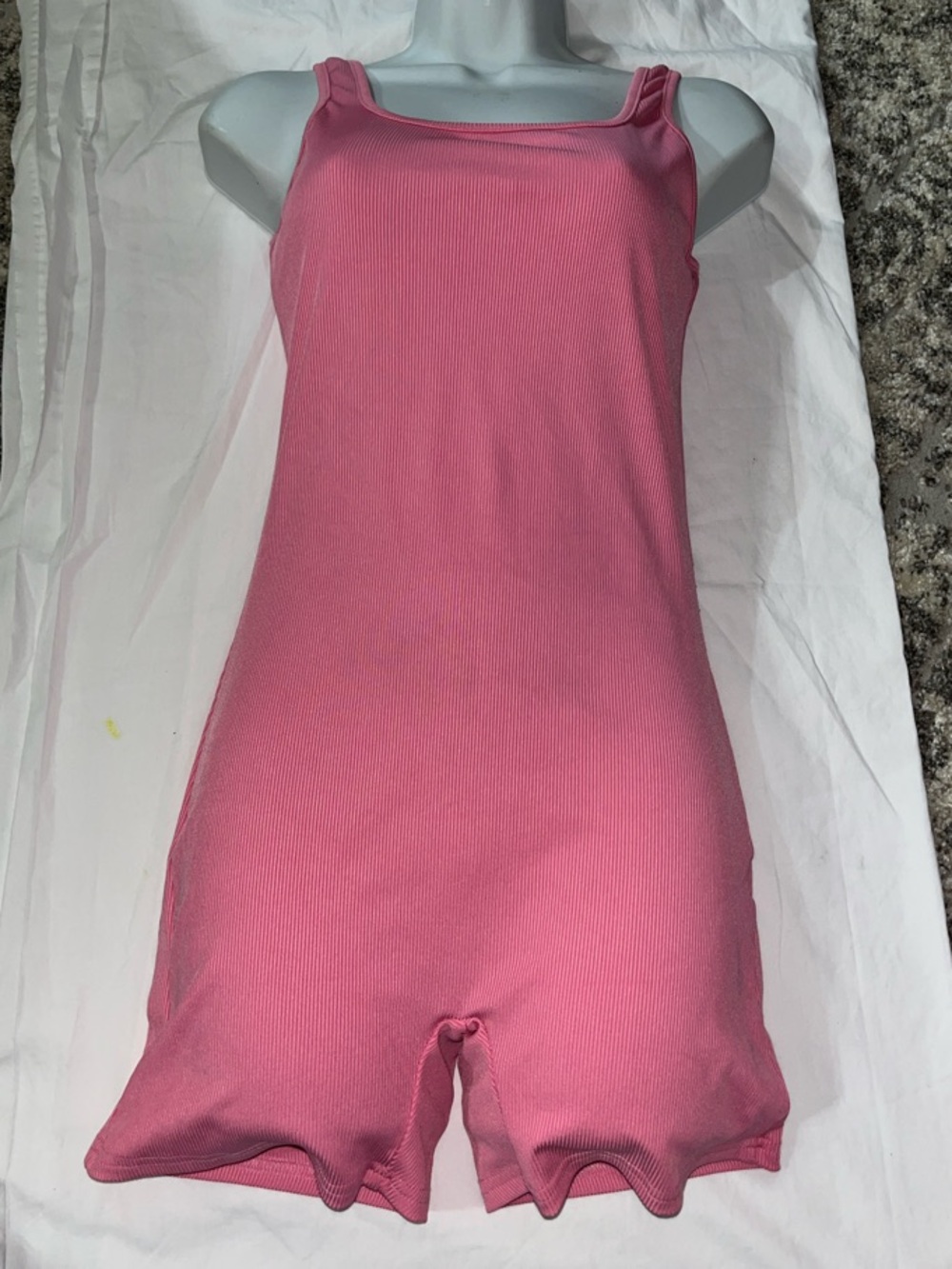 Pink Ribbed One-Piece Romper - Picture 1 of 3